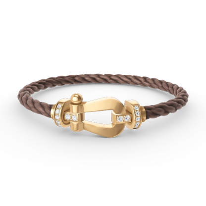 [Favorite]FORCE LARGE HORSESHOE HALF DIAMOND BRACELET - GOLD
