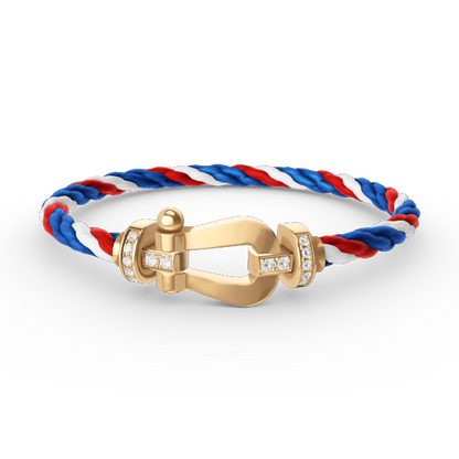 [Favorite]FORCE LARGE HORSESHOE HALF DIAMOND BRACELET - GOLD