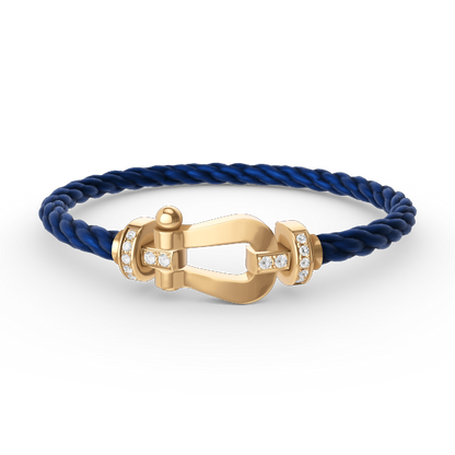 [Favorite]FORCE LARGE HORSESHOE HALF DIAMOND BRACELET - GOLD