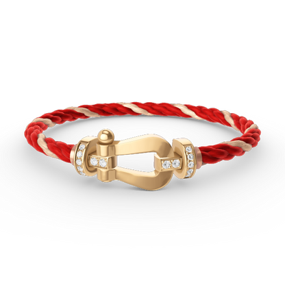 [Favorite]FORCE LARGE HORSESHOE HALF DIAMOND BRACELET - GOLD