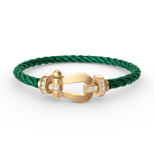 [Favorite]FORCE LARGE HORSESHOE HALF DIAMOND BRACELET - GOLD
