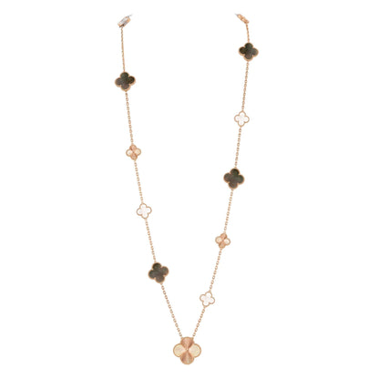 [Favorite]DETACHABLE 15-MOTIF CLOVER STATEMENT SET - GREY MOTHER-OF-PEARL & LASER