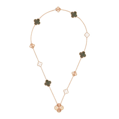 [Favorite]DETACHABLE 15-MOTIF CLOVER STATEMENT SET - GREY MOTHER-OF-PEARL & LASER