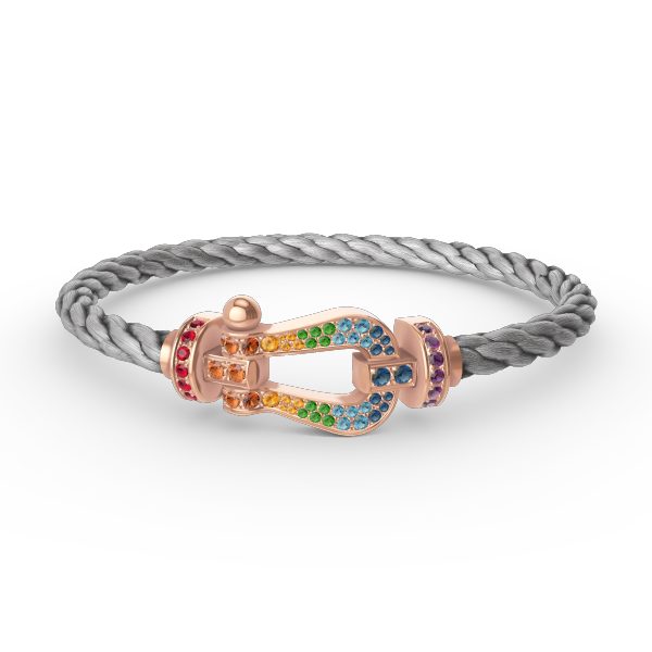 [Favorite]FORCE LARGE HORSESHOE COLORED DIAMOND BRACELET - ROSE GOLD