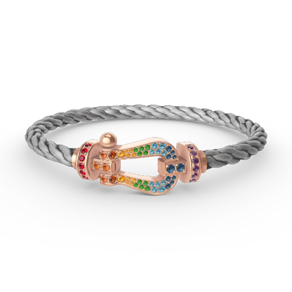 [Favorite]FORCE LARGE HORSESHOE COLORED DIAMOND BRACELET - ROSE GOLD