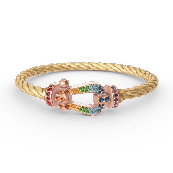 [Favorite]FORCE LARGE HORSESHOE COLORED DIAMOND BRACELET - ROSE GOLD