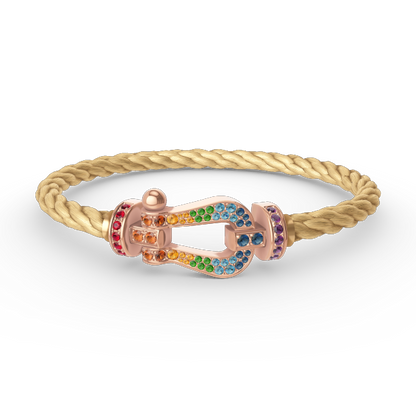 [Favorite]FORCE LARGE HORSESHOE COLORED DIAMOND BRACELET - ROSE GOLD