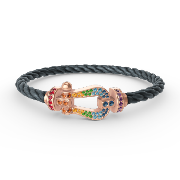 [Favorite]FORCE LARGE HORSESHOE COLORED DIAMOND BRACELET - ROSE GOLD
