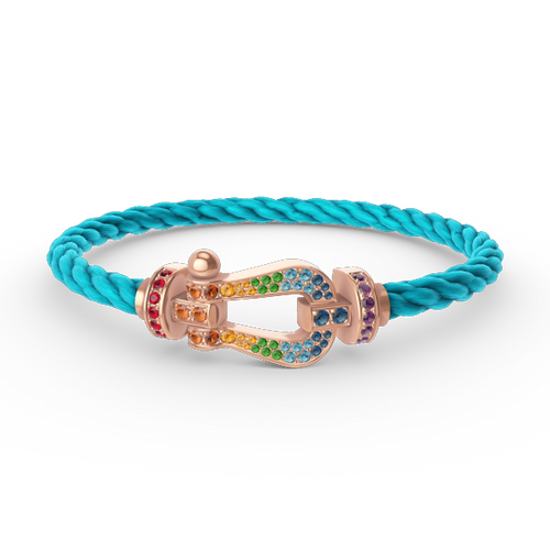 [Favorite]FORCE LARGE HORSESHOE COLORED DIAMOND BRACELET - ROSE GOLD