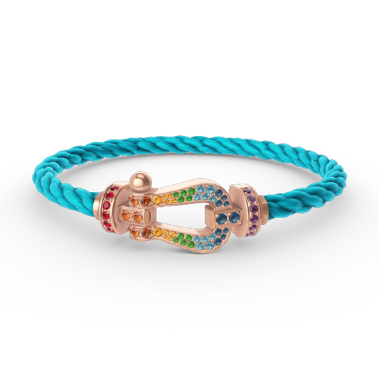 [Favorite]FORCE LARGE HORSESHOE COLORED DIAMOND BRACELET - ROSE GOLD