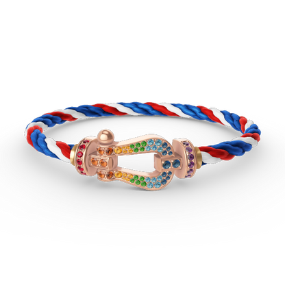 [Favorite]FORCE LARGE HORSESHOE COLORED DIAMOND BRACELET - ROSE GOLD