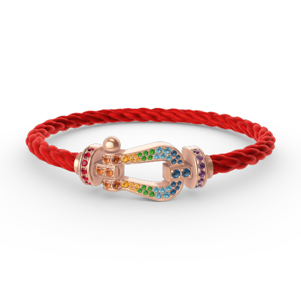 [Favorite]FORCE LARGE HORSESHOE COLORED DIAMOND BRACELET - ROSE GOLD