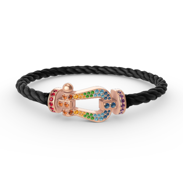 [Favorite]FORCE LARGE HORSESHOE COLORED DIAMOND BRACELET - ROSE GOLD