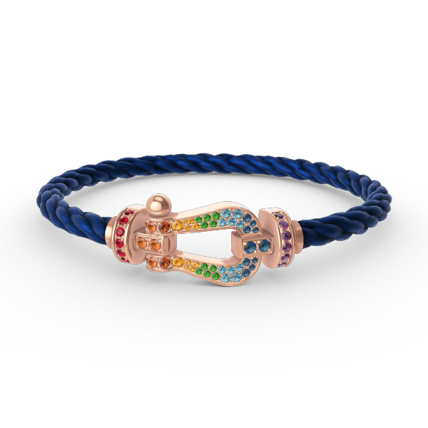 [Favorite]FORCE LARGE HORSESHOE COLORED DIAMOND BRACELET - ROSE GOLD