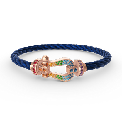 [Favorite]FORCE LARGE HORSESHOE COLORED DIAMOND BRACELET - ROSE GOLD
