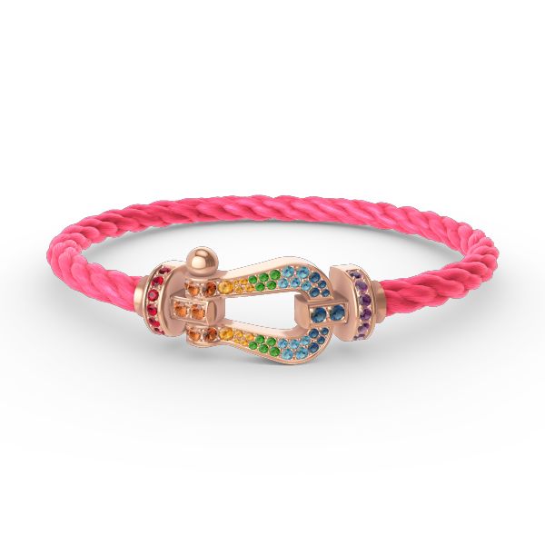 [Favorite]FORCE LARGE HORSESHOE COLORED DIAMOND BRACELET - ROSE GOLD