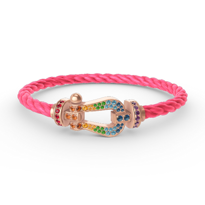[Favorite]FORCE LARGE HORSESHOE COLORED DIAMOND BRACELET - ROSE GOLD