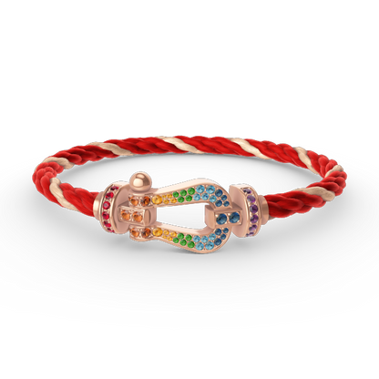 [Favorite]FORCE LARGE HORSESHOE COLORED DIAMOND BRACELET - ROSE GOLD