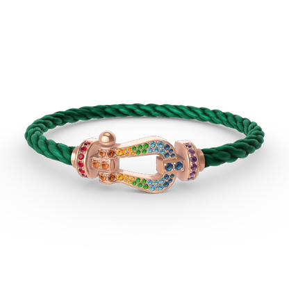 [Favorite]FORCE LARGE HORSESHOE COLORED DIAMOND BRACELET - ROSE GOLD