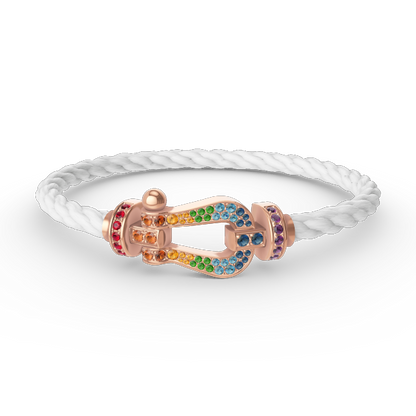 [Favorite]FORCE LARGE HORSESHOE COLORED DIAMOND BRACELET - ROSE GOLD