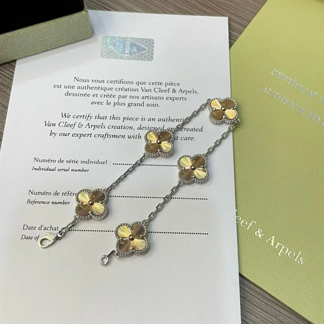 [Favorite]LUCKY CLOVER 5-MOTIF BRACELET - LASER COLLECTION