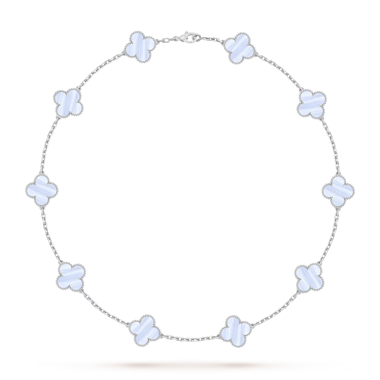 [Favorite]KLASSISCHE GLÜCKLICHE 10-MOTIV-KLEE-HALSKETTE WEISSGOLD-KOLLEKTION