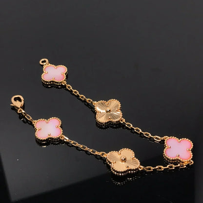 [Favorite]LUCKY CLOVER 5-MOTIF BRACELET - PINK MOTHER-OF-PEARL COLLECTION