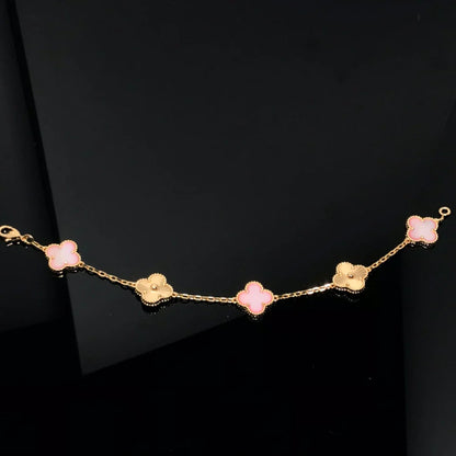 [Favorite]LUCKY CLOVER 5-MOTIF BRACELET - PINK MOTHER-OF-PEARL COLLECTION