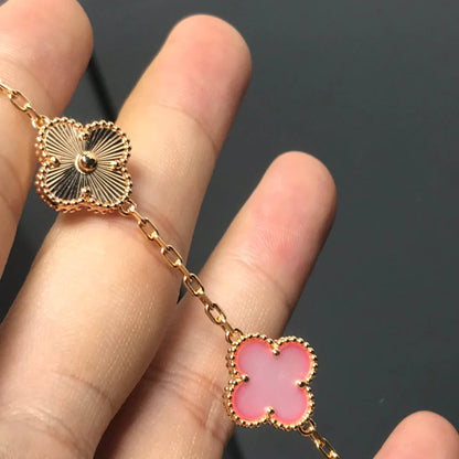 [Favorite]LUCKY CLOVER 5-MOTIF BRACELET - PINK MOTHER-OF-PEARL COLLECTION