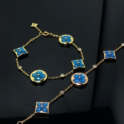 [Favorite]STAR AND SUN 4 MOTIF BLUE BRACELET