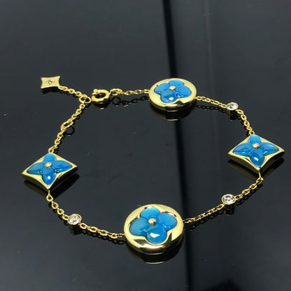 [Favorite]STAR AND SUN 4 MOTIF BLUE BRACELET