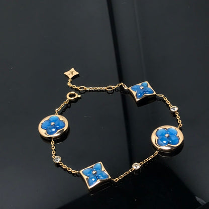 [Favorite]STAR AND SUN 4 MOTIF BLUE BRACELET