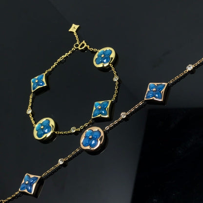 [Favorite]STAR AND SUN 4 MOTIF BLUE BRACELET