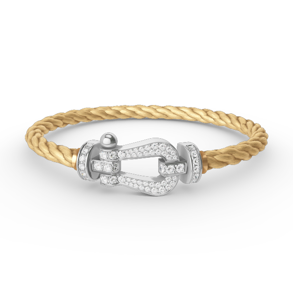 [Favorite]FORCE LARGE HORSESHOE FULL DIAMOND BRACELET - WHITE GOLD
