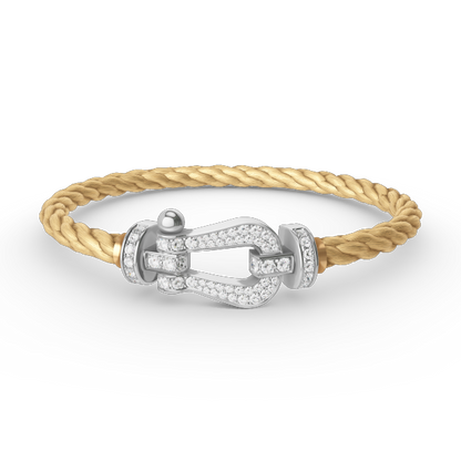 [Favorite]FORCE LARGE HORSESHOE FULL DIAMOND BRACELET - WHITE GOLD