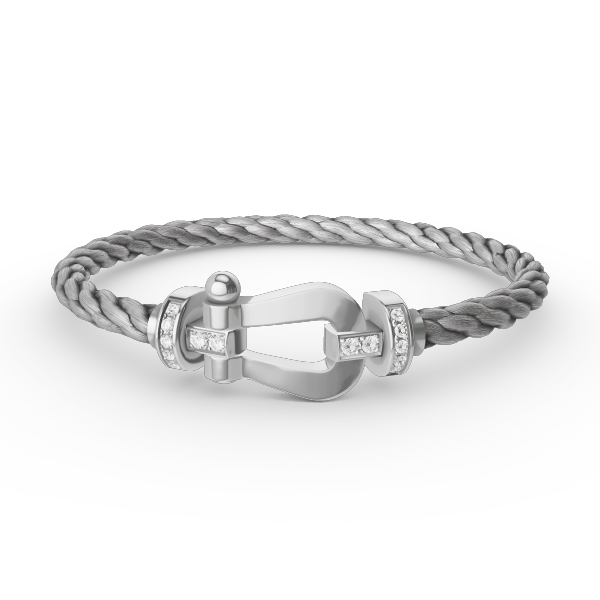 [Favorite]FORCE LARGE HORSESHOE HALF DIAMOND BRACELET - WHITE GOLD