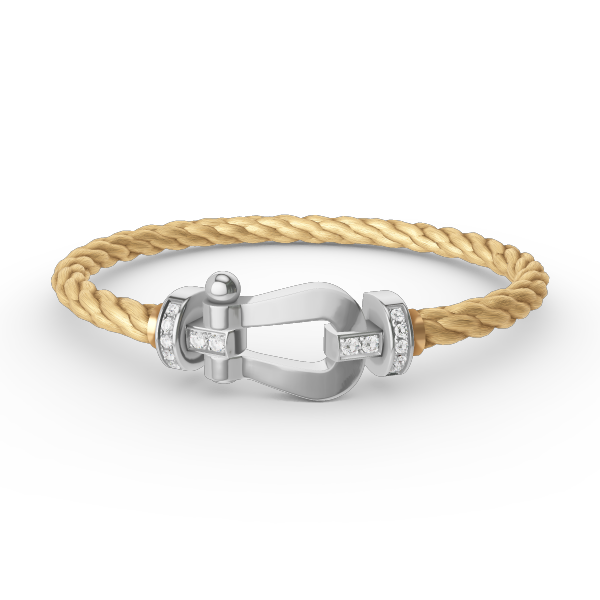 [Favorite]FORCE LARGE HORSESHOE HALF DIAMOND BRACELET - WHITE GOLD