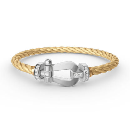 [Favorite]FORCE LARGE HORSESHOE HALF DIAMOND BRACELET - WHITE GOLD