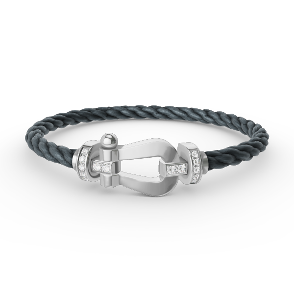 [Favorite]FORCE LARGE HORSESHOE HALF DIAMOND BRACELET - WHITE GOLD