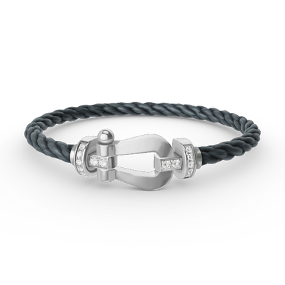 [Favorite]FORCE LARGE HORSESHOE HALF DIAMOND BRACELET - WHITE GOLD
