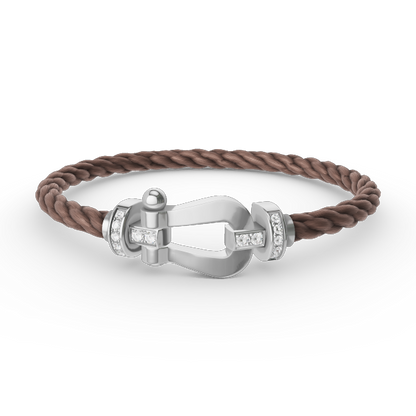 [Favorite]FORCE LARGE HORSESHOE HALF DIAMOND BRACELET - WHITE GOLD