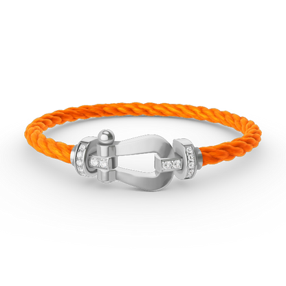[Favorite]FORCE LARGE HORSESHOE HALF DIAMOND BRACELET - WHITE GOLD
