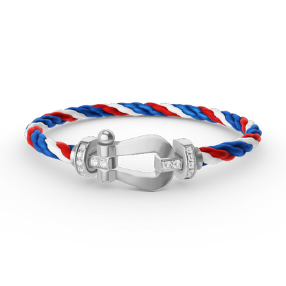 [Favorite]FORCE LARGE HORSESHOE HALF DIAMOND BRACELET - WHITE GOLD