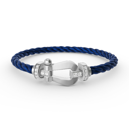 [Favorite]FORCE LARGE HORSESHOE HALF DIAMOND BRACELET - WHITE GOLD