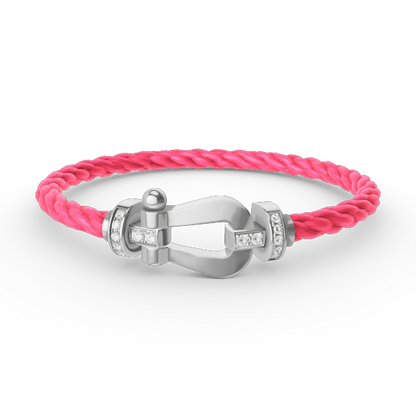 [Favorite]FORCE LARGE HORSESHOE HALF DIAMOND BRACELET - WHITE GOLD