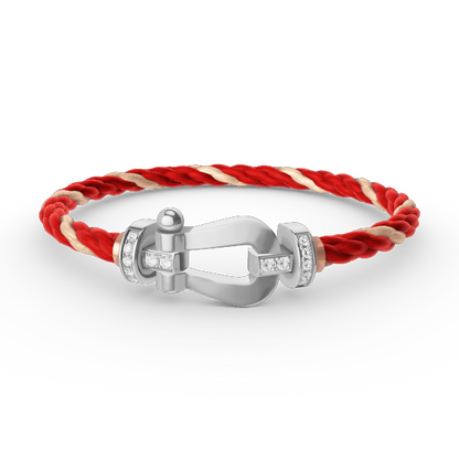 [Favorite]FORCE LARGE HORSESHOE HALF DIAMOND BRACELET - WHITE GOLD