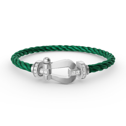 [Favorite]FORCE LARGE HORSESHOE HALF DIAMOND BRACELET - WHITE GOLD