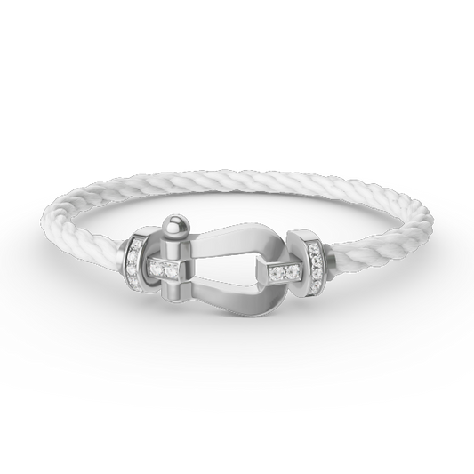 [Favorite]FORCE LARGE HORSESHOE HALF DIAMOND BRACELET - WHITE GOLD