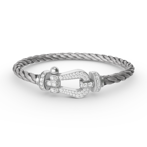 [Favorite]FORCE LARGE HORSESHOE FULL DIAMOND BRACELET - WHITE GOLD