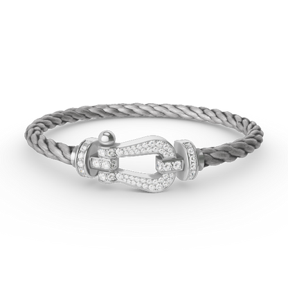 [Favorite]FORCE LARGE HORSESHOE FULL DIAMOND BRACELET - WHITE GOLD